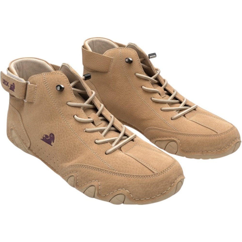 LDECK High Top Driving Sneakers Tan Ram Logo Strap Size 44 (Mens 10.5 US)